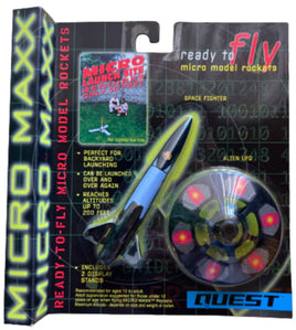 Quest Micro Maxx UFO Flying Saucer & Space Fighter Dual Rocket Pack - Q5642