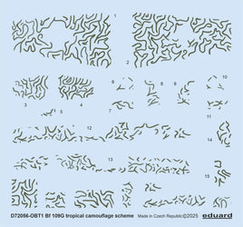 1/72 Eduard f 109G tropical camouflage scheme DECAL D72056