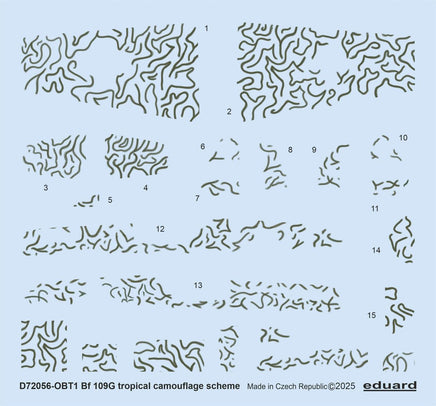 1/72 Eduard f 109G tropical camouflage scheme DECAL D72056