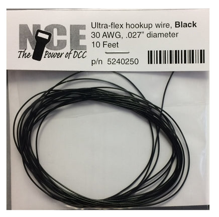 NCE Black Ultra-Flex Wire 30AWG 10 Feet 0250