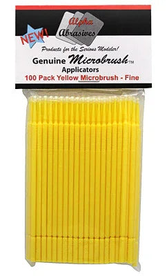 Alpha Abrasives Micro Brushes - Yellow - Fine (100 Pack) 1351