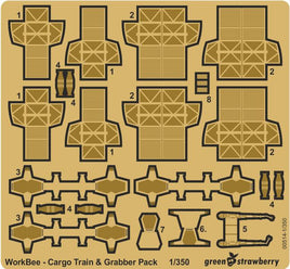 1/350 Green Strawberry Photo Etch WorkBee #2 Cargo Train & Grabber pack 00514