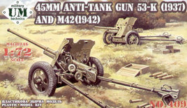 1/72 Uni Model 45mm Antitank guns 53-K (1937) and M42 (1942) MT-409