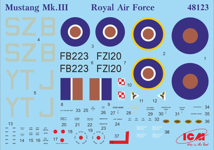 1/48 ICM Mustang Mk.III WWII Royal Air Force Fighter 48123