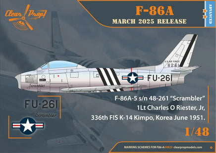 1/48 Clear Prop F-86A in Korea early variants 4825
