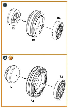 1/48 Clear Prop F-86A Weighted Wheels Set Type 2 (CP) A48091