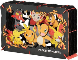 Set of 'Pocket Monsters' trading card holders with cartoon characters on a black background.