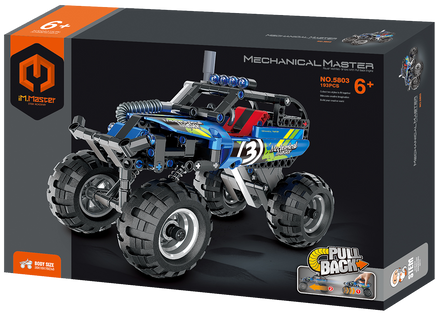 Mechanical Master Pull Back Truck Blue (183 pcs) 5803