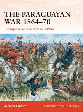 Book cover of 'The Paraguayan War 1864-70' with battle scene illustration and text.