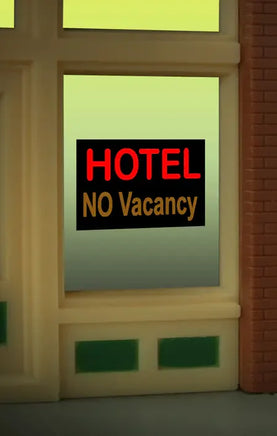 Miller Engineering Hotel Window Sign 8985 - MPM Hobbies