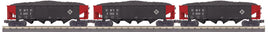 O MTH Erie 3-Car 4-Bay Hopper Car Set 30-70135