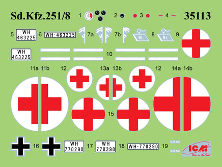 1/35 ICM Krankenpanzerwagen Sd.Kfz.251/8 Ausf.A WWII German Ambulance 35113