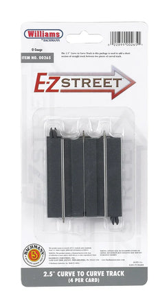 O Williams E-Z Street 2.5" Curve to Curve Track (4/Card) 00265