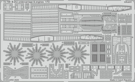1/72 Eduard B-24J undercarriage & engines 72749