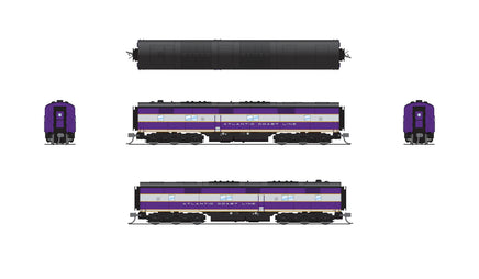 N Broadway Ltd EMD E7 A/B ACL 533/760B Purple & Silver, A-Unit Paragon4 Sound/DC/DCC, Unpowered B-Unit 8760