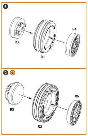 1/48 Clear Prop F-86A Wheel Set Type 2 (CP) 48069