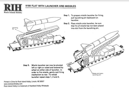 HO Rock Island US Army Missile Launcher w 3 Missiles 32180