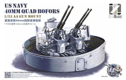 1/35 Zimi Model USN 40mm Quad Bofors AA Gun Mount Plastic Model Kit 53001