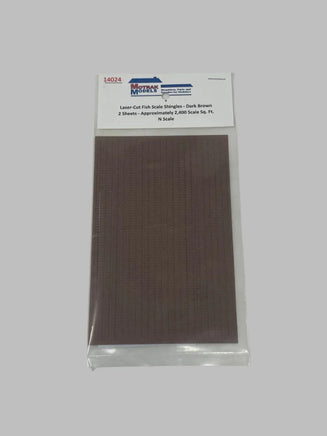 N Motrak Models Laser-Cut Fish Scale Shingles Dark Brown 14024