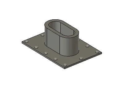 Metal bracket with cylindrical component on a white background