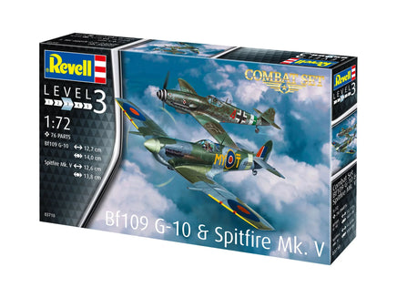 1/72 Revell Germany Combat Set Messerschmitt Bf109G-10 - Spitfire Mk.V 03710