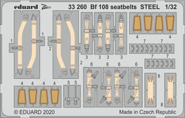 1/32 Eduard Bf 108 seatbelts STEEL 33260