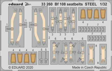 1/32 Eduard Bf 108 seatbelts STEEL 33260