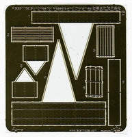 Letter 'M' template with various shapes on a black background