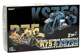1/35 Great Wall WWII German Motorcycle Zundapp KS 750 & BMW R75 2 in 2 L3527