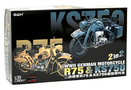 1/35 Great Wall WWII German Motorcycle Zundapp KS 750 & BMW R75 2 in 2 L3527
