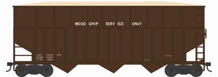 HO Bowser 70-T Rib Side Wood Chip Hopper Brown Data 43435