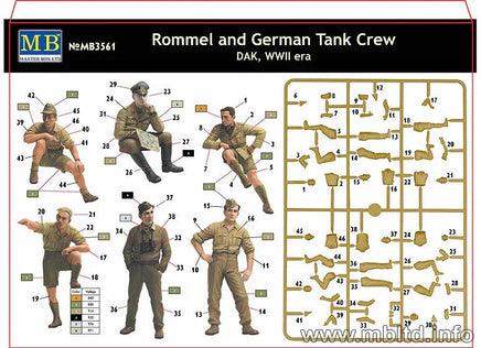 1/35 Master Box Rommel and German Tank Crew DAK WWII Era 3561