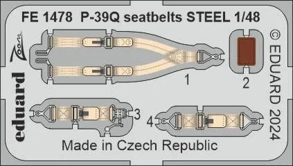 1/48 Eduard P-39Q seatbelts STEEL Zoom set for ARMA HOBBY FE1478