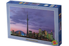 Jigsaw puzzle box featuring a city skyline with the CN Tower at dusk.