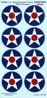 U.S. National Insignia decals with blue circles and red centers on a white background