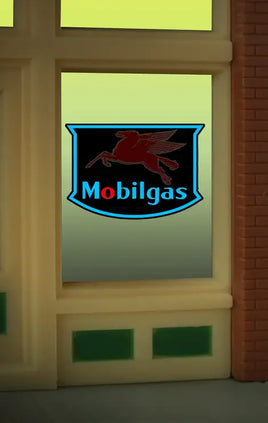 O/HO Miller Engineering Mobilgas Window Sign 9025 - MPM Hobbies