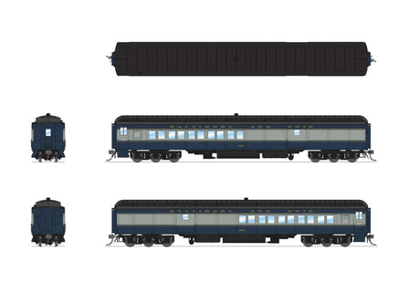 HO Broadway Ltd B&O Coach-Baggage Combine #1430 Blue/Gray/Imitation Gold 9112 - MPM Hobbies