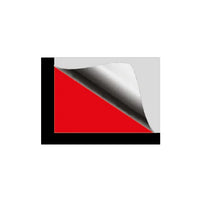Red triangle with black border on a white background