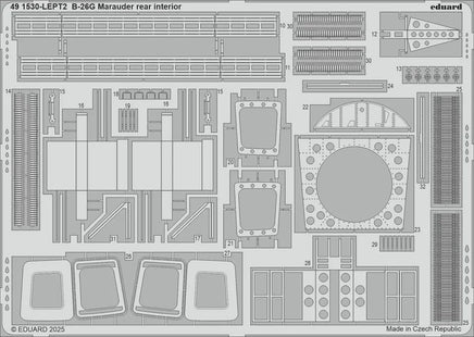1/48 Eduard B-26G Marauder rear interior Photo etched set for ICM kit 491530
