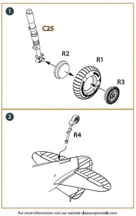 1/72 Clear Prop La-5 (Early Version) Wheel Set for CP Kit CP72014 A72013