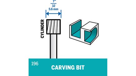 Dremel High Speed Cutter 7/32" Cylindrical Shaped Head 196