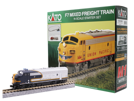 N Kato F7 Freight Train Starter Set AT&SF Bluebonnet 106-0051