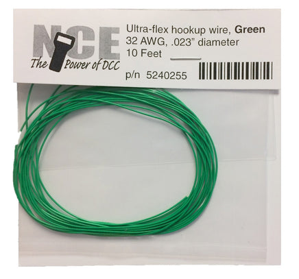 NCE Green Ultra Flex Wire 32AWG 10 Feet 0255