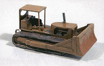 Model of a bulldozer on a white background