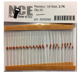 NCE 2700 Ohm Resistor 1/8 Watt (20 pcs) 0260