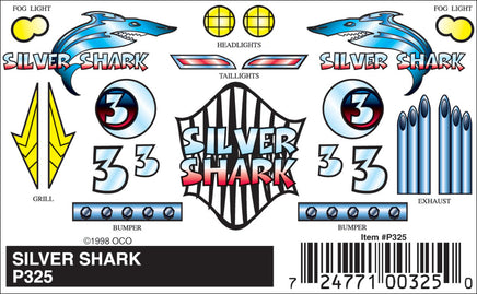 PineCar Silver Shark Decal 325