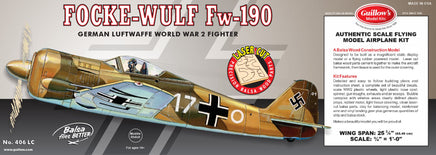 Guillows Kits Focke-Wulf FW-190 Laser Cut 406