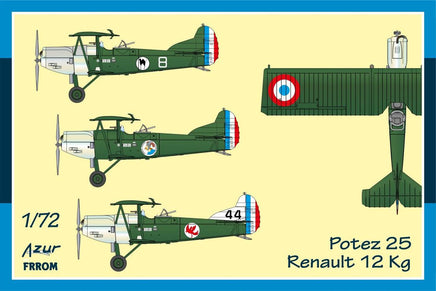 1/72 Azur Potez 25 Renault 12 Kg Plastic Model Kit FR0053