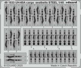 1/48 Eduard UH-60A cargo seatbelts STEEL Photo Etch 491533
