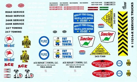 1/24-1/25 Gofer Service Trucks Decal Sheet 11014